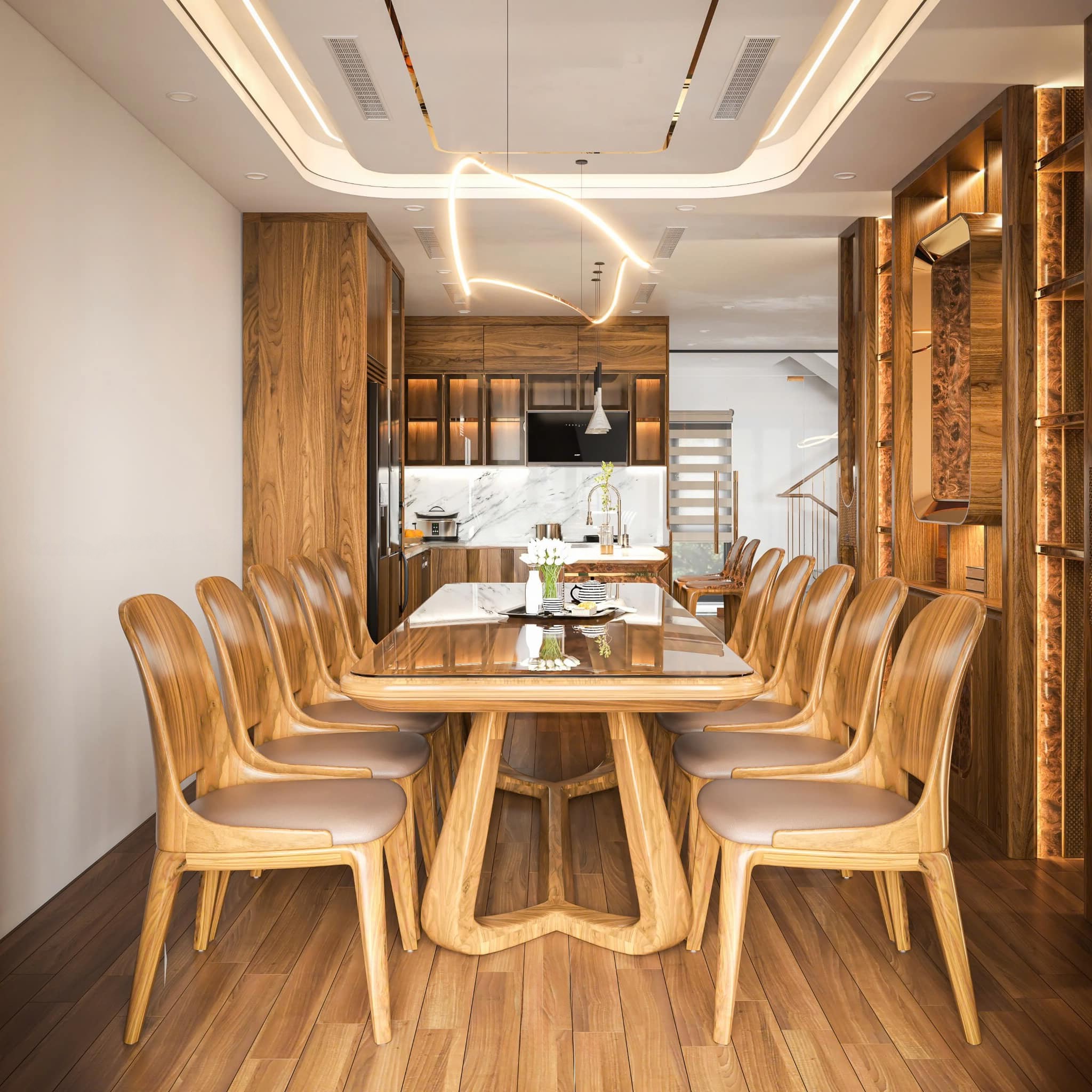 Ghế bàn ăn gỗ sồi hiện đại