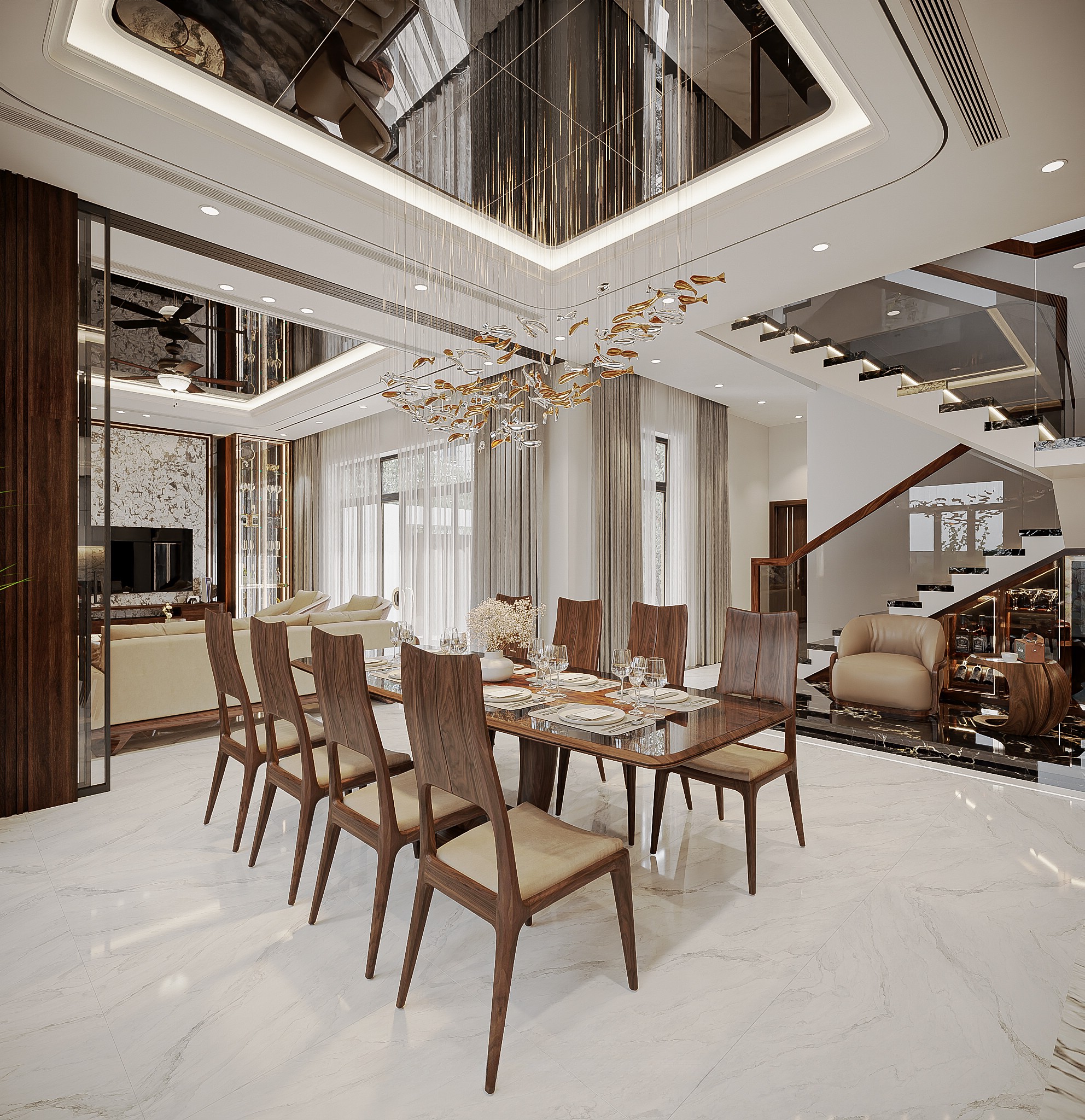 Ghế gỗ bàn ăn gỗ óc chó tự nhiên sang trọng