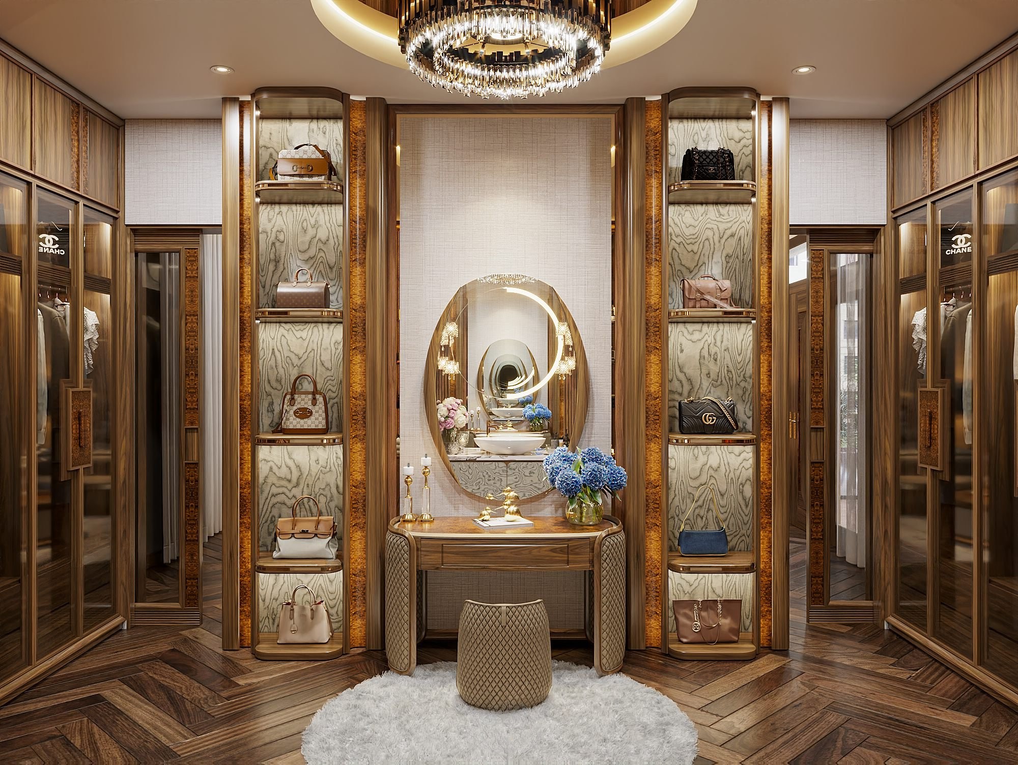 Mẫu bàn trang điểm gỗ đẹp hiện đại sang trọng