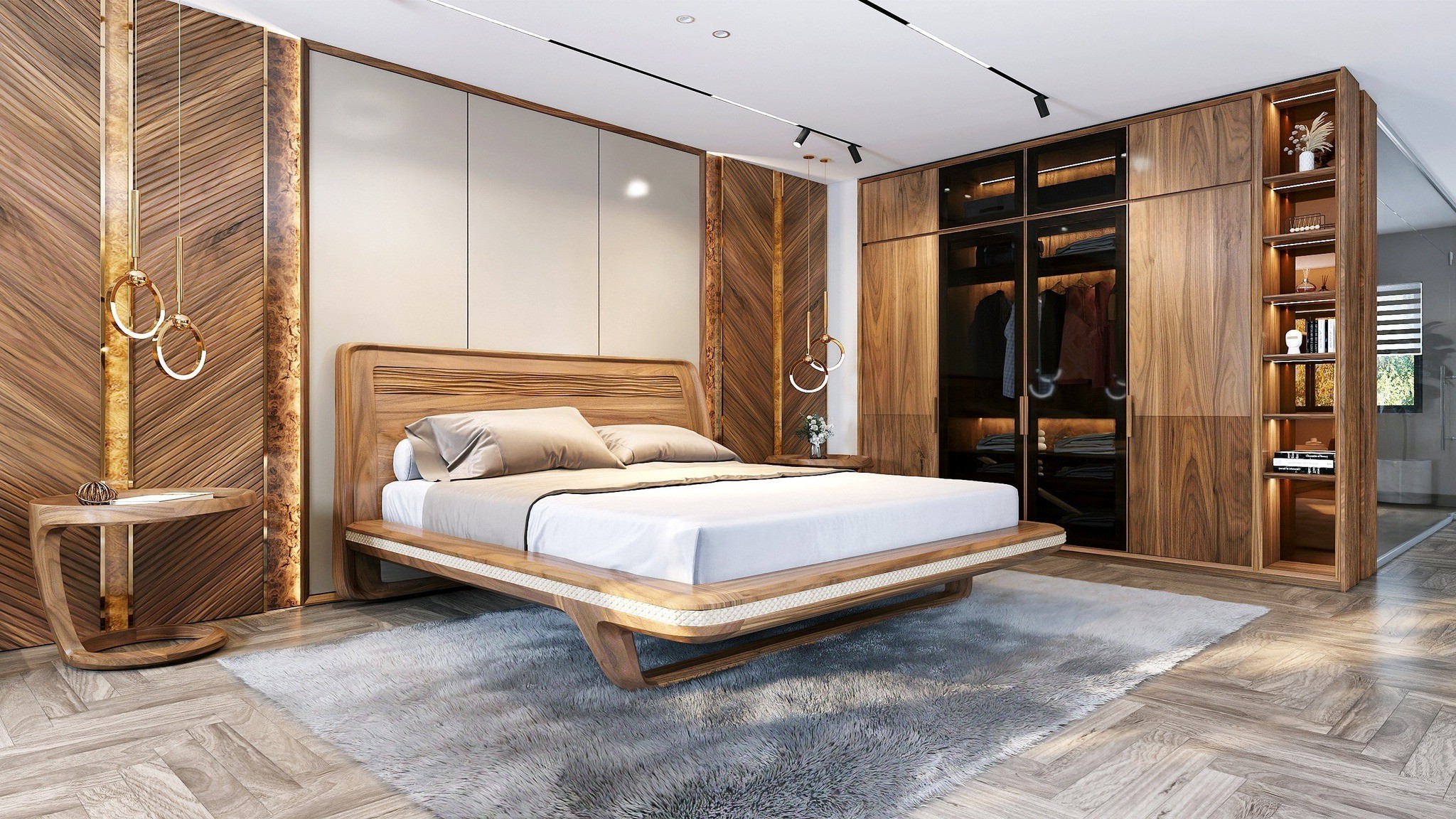 Mẫu giường ngủ đẹp đơn giản, hiện đại, thanh lịch