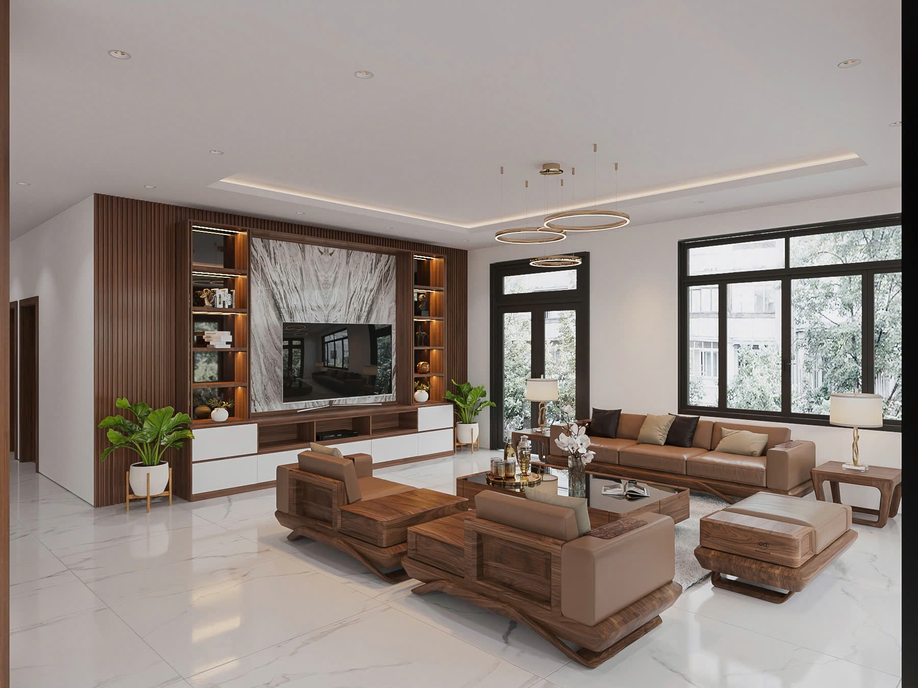 Thiết kế phòng khách hiện đại sang trọng